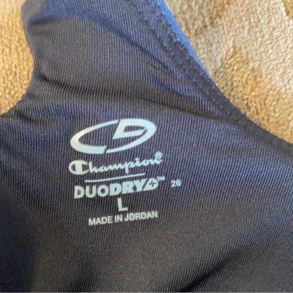 Champion Racerback Black and Grey Tie Dye Print Sports Tank With Built-In Bra - Picture 6 of 10